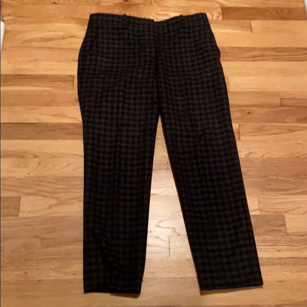 Theory brand black/grey checked wool ankle pant